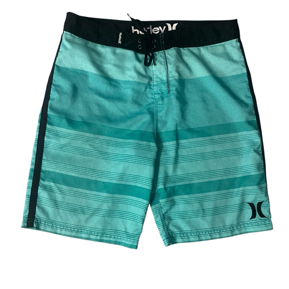 Hurley Men’s Teal Striped Board Shorts